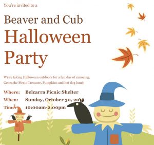 Beaver/Cub Halloween Party @ Belcarra Picnic Shelter